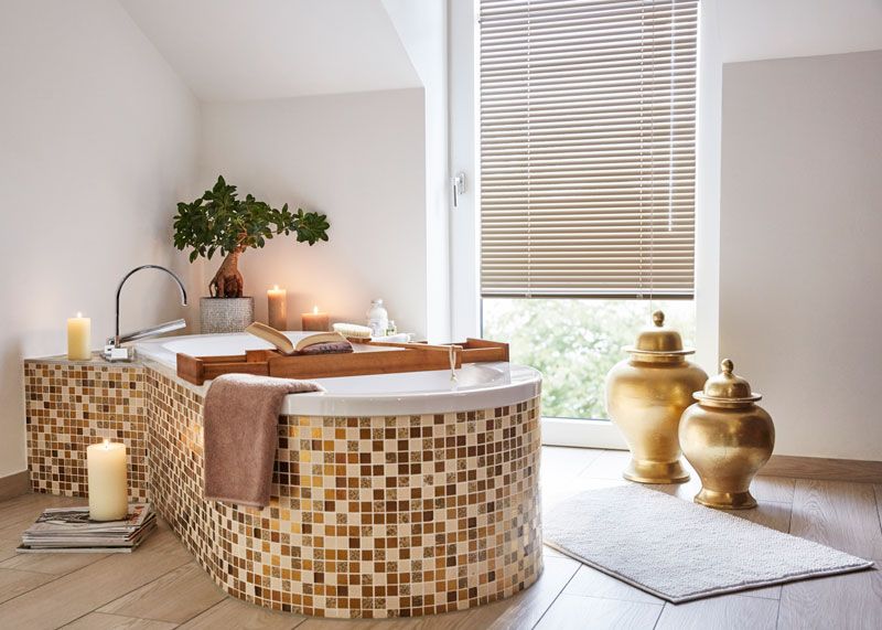 Jalousie zum Klemmen und Bohren für bodentiefe Fenster und Fenster im Bad