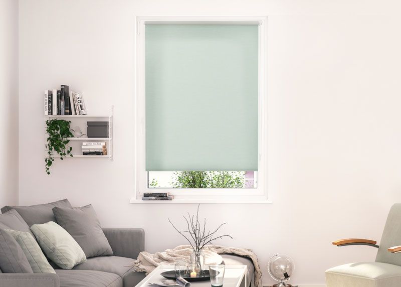 Blickdichtes Rollo zum Klemmen in Grün für Wohnzimmerfenster