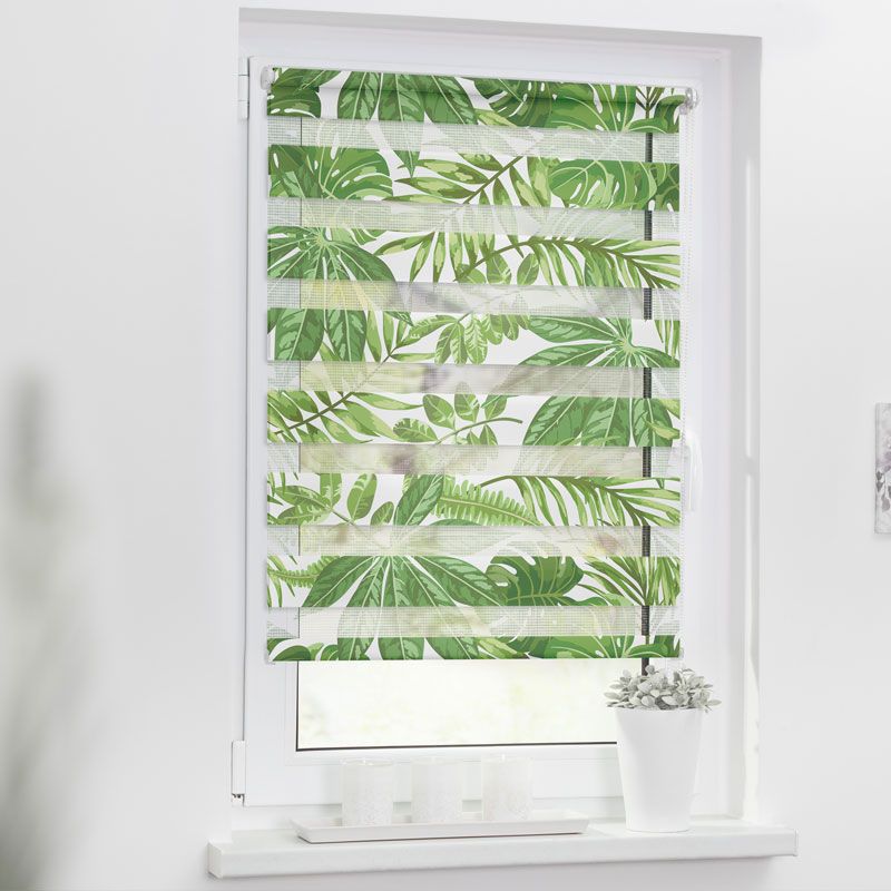 Doppelrollos mit Muster und Motiven für Fenster