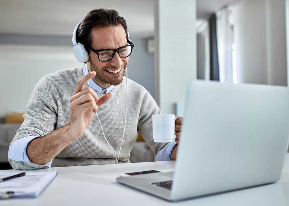 Exekutive, Gesicht, Kopf, Laptop, Tasse